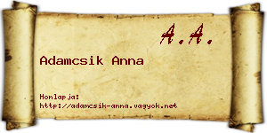 Adamcsik Anna névjegykártya