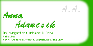 anna adamcsik business card